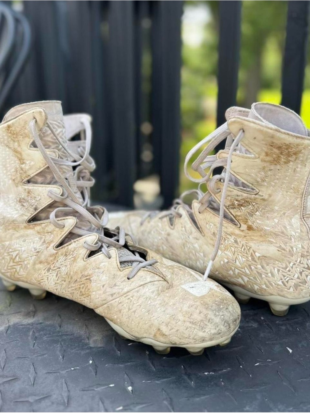 Under Armour Beige High-Top Athletic Cleats